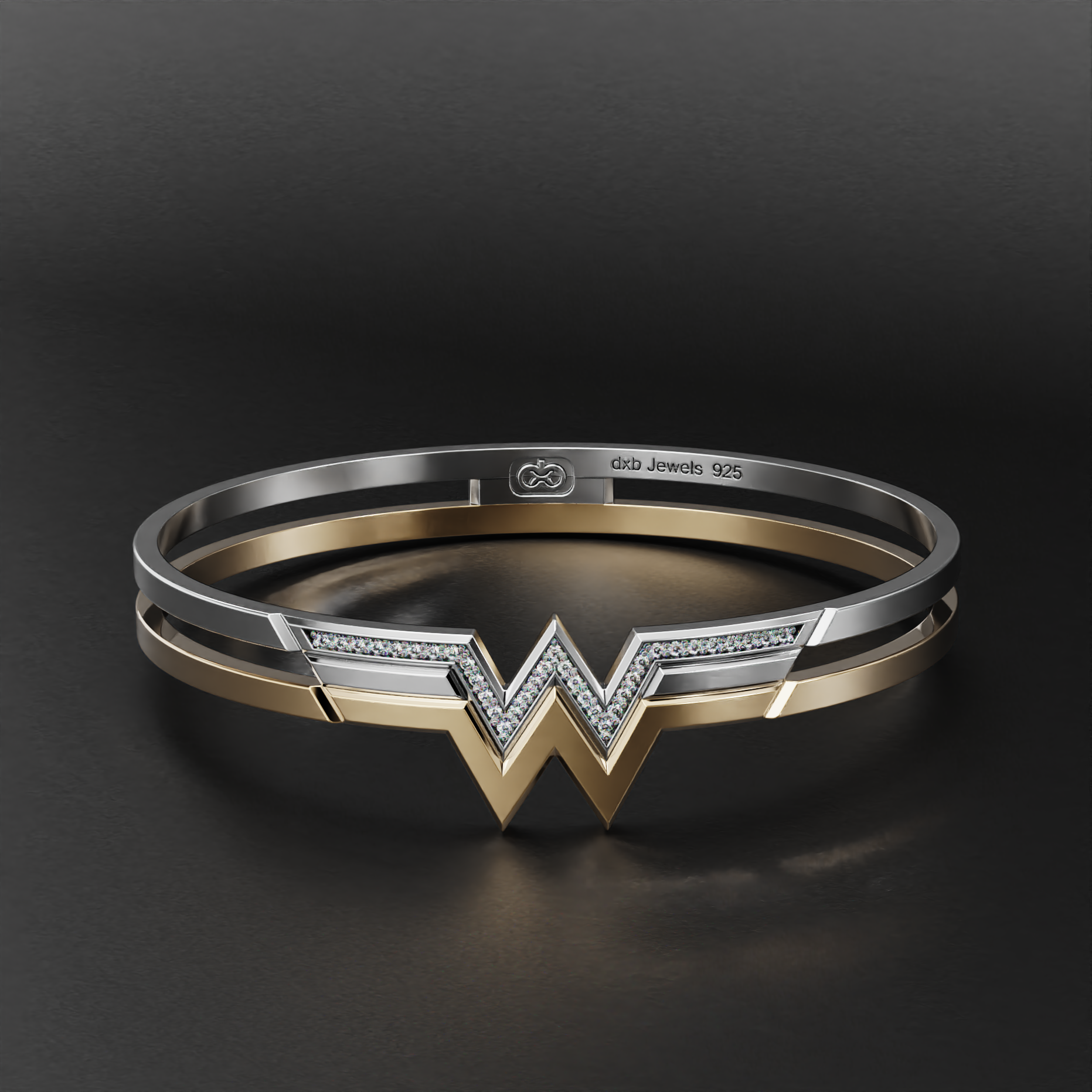 Wonder Woman Diamond Gold Bracelet