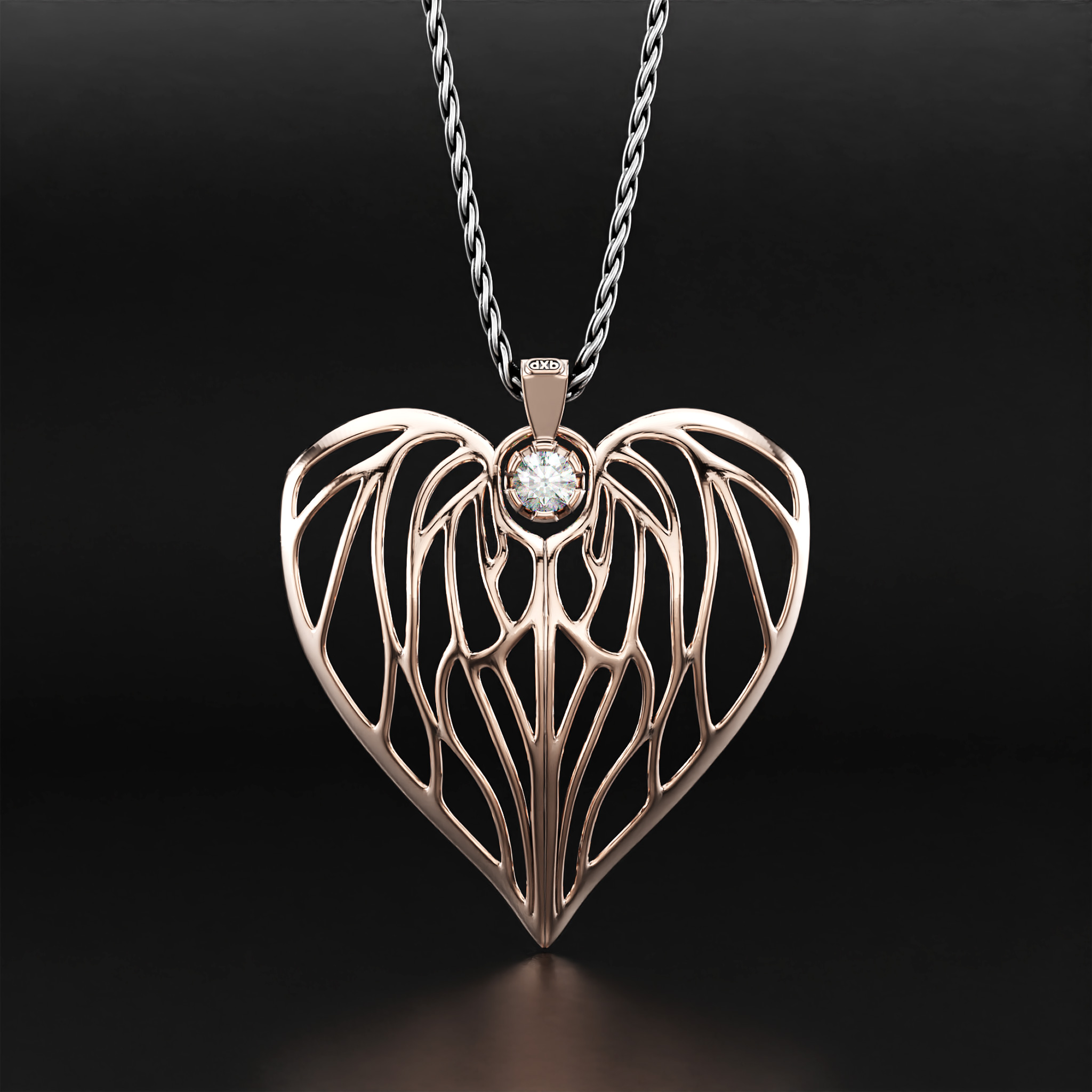 heart_of_angels_diamond_pendant_necklace_14k_rose_gold_front