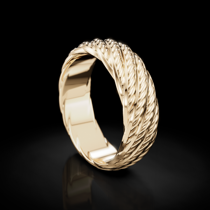 Eternal Bonds: Twisted Ropes Wedding Bands for Men - Classic Symbol of Love