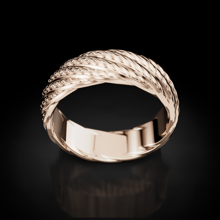 Eternal Bonds: Twisted Ropes Wedding Bands for Men - Classic Symbol of Love