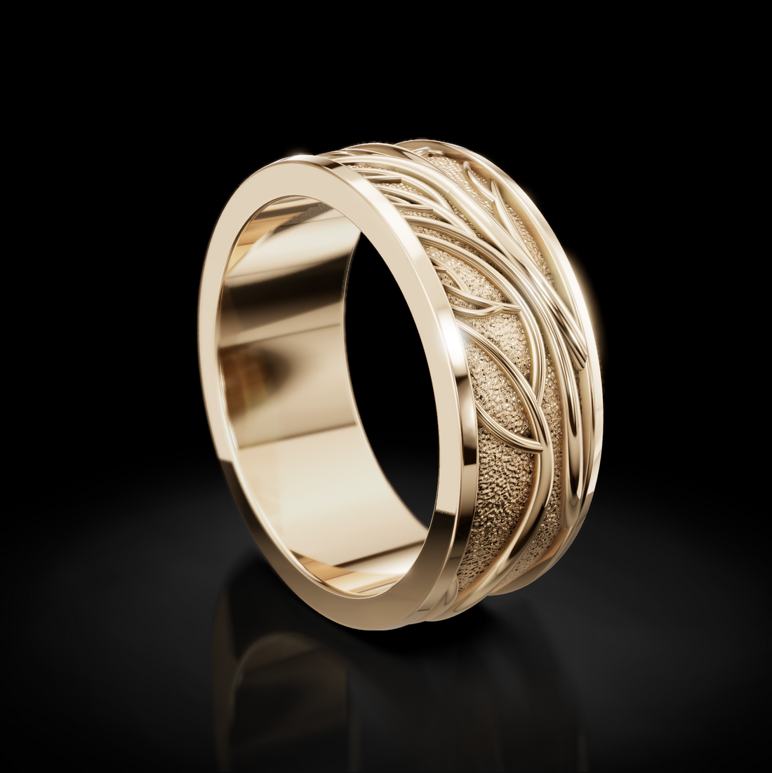 Luxurious Gold Tree Branch Wedding Ring: A Unique Love Statement