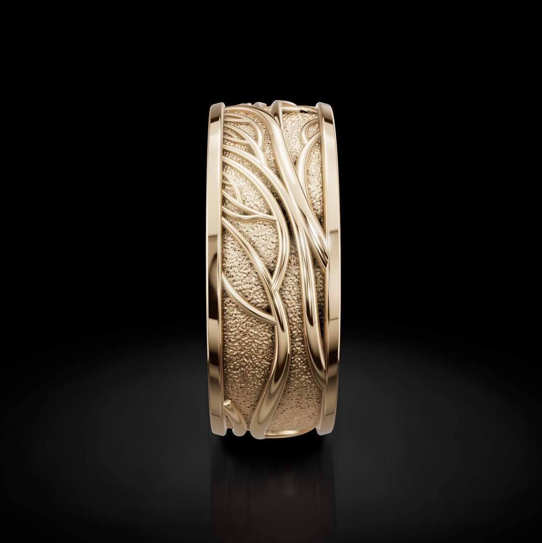 Luxurious Gold Tree Branch Wedding Ring: A Unique Love Statement