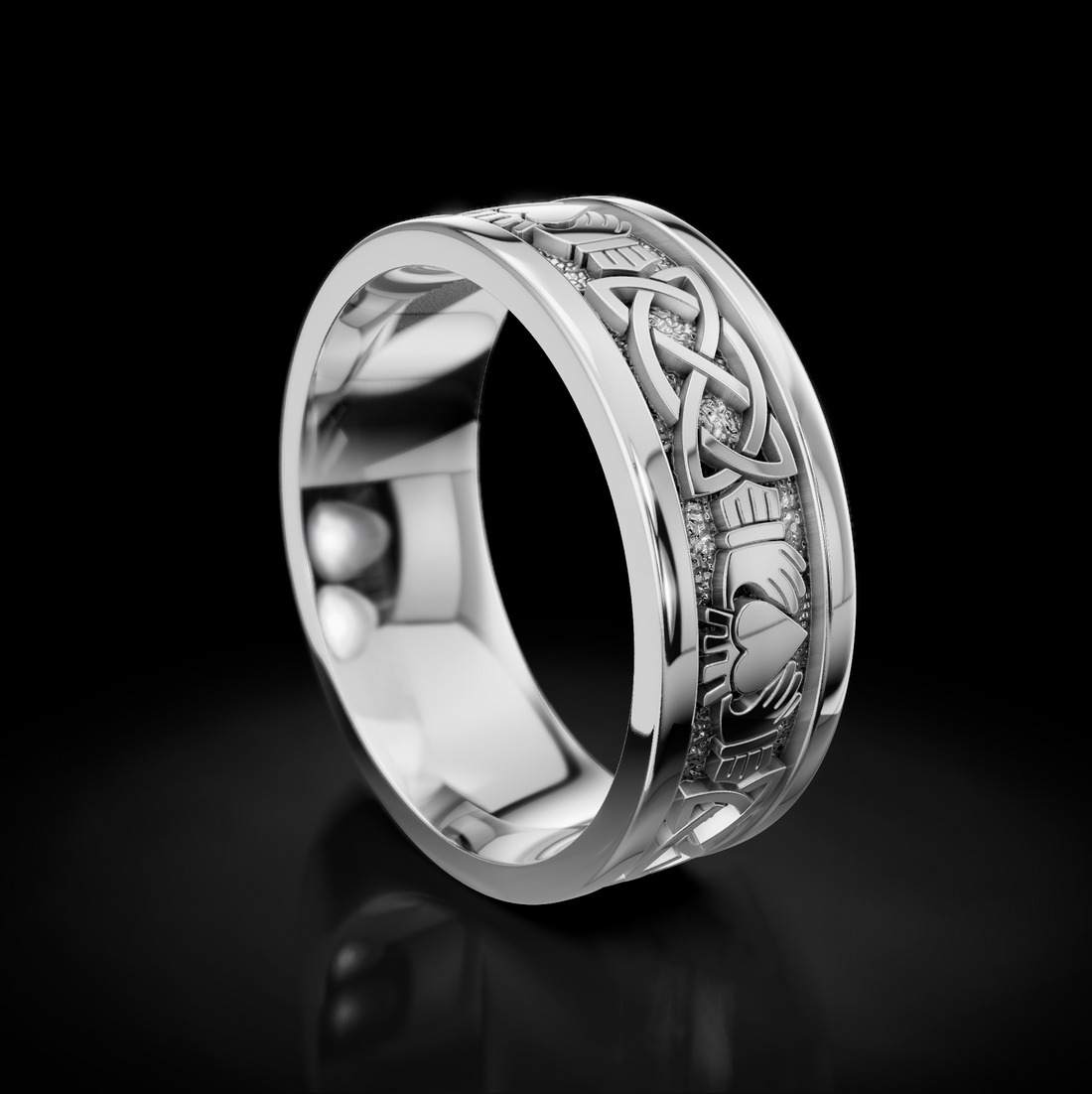 Celtic Irish Claddagh Men's Wedding Ring: Timeless Symbol of Love