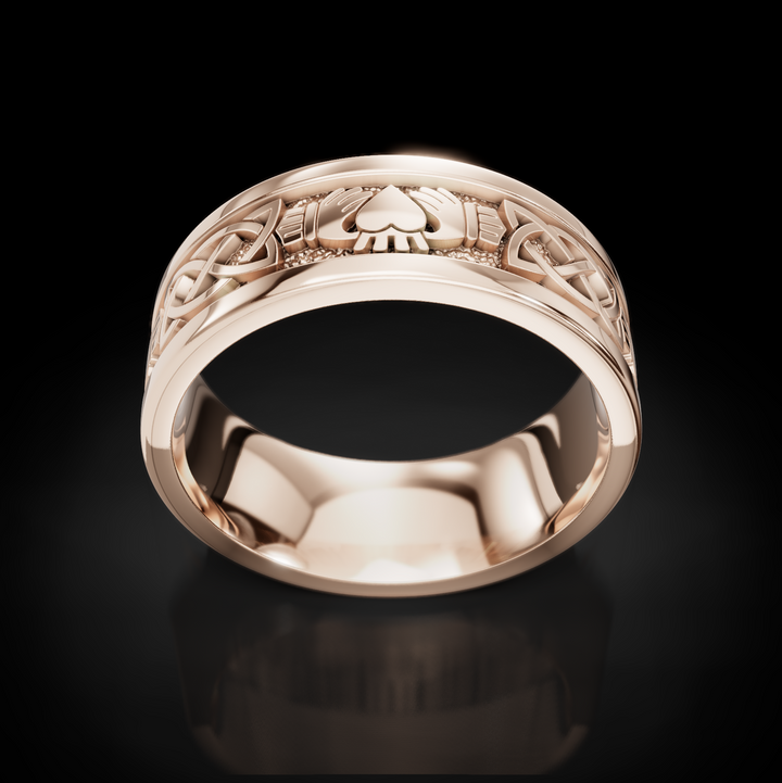 Celtic Irish Claddagh Men's Wedding Ring: Timeless Symbol of Love