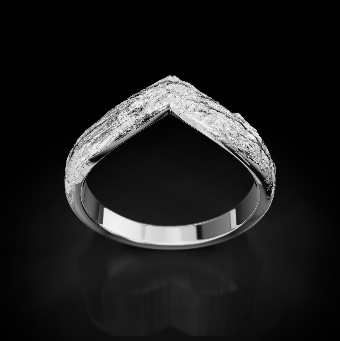 Bold Statements: Men's Chevron Textured Wedding Rings - Trendsetting Elegance