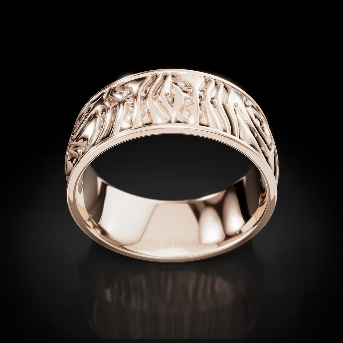 Forge Your Love: Men's Damascus Pattern Wedding Rings - Crafted Brilliance