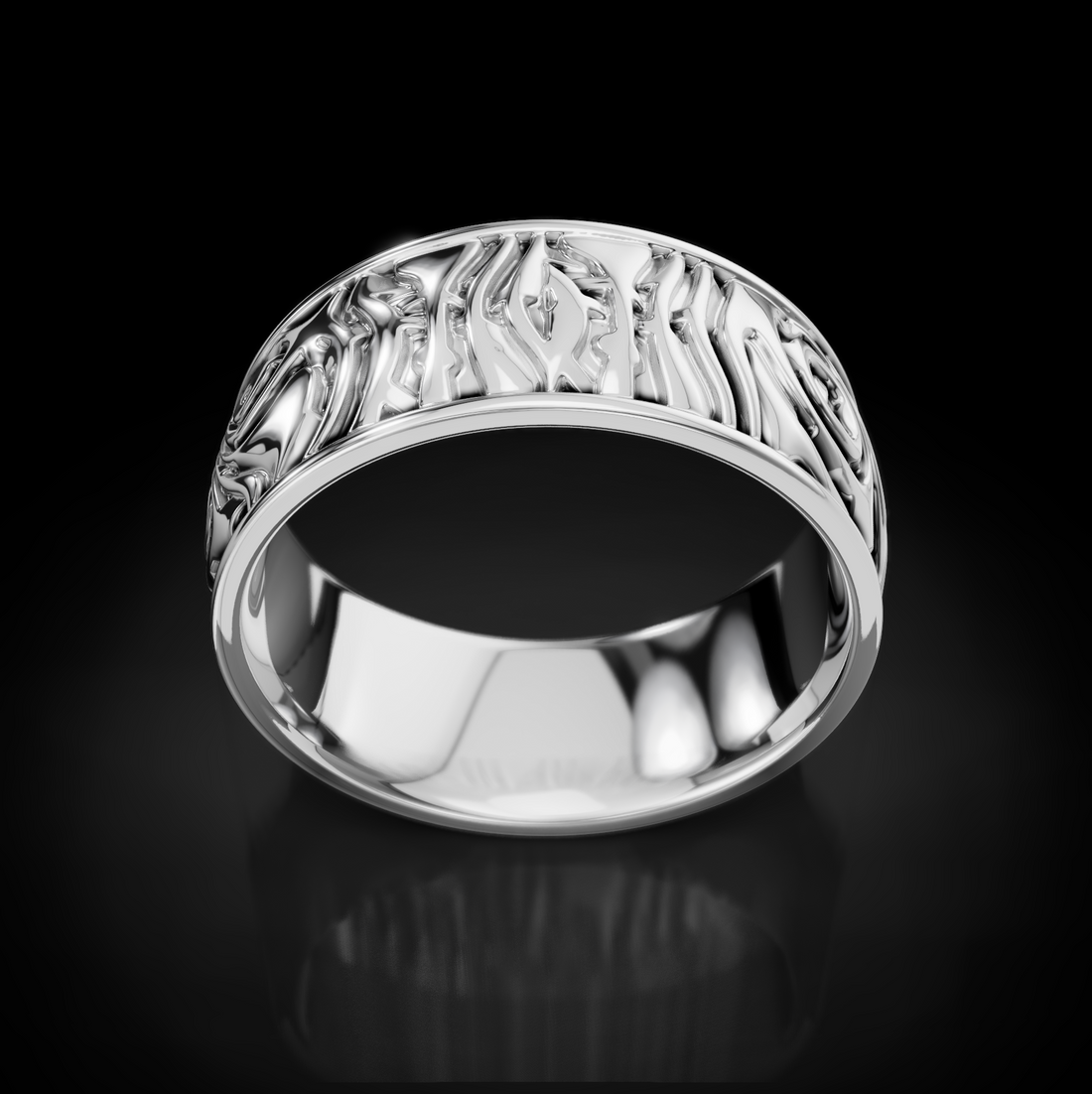 Forge Your Love: Men's Damascus Pattern Wedding Rings - Crafted Brilliance