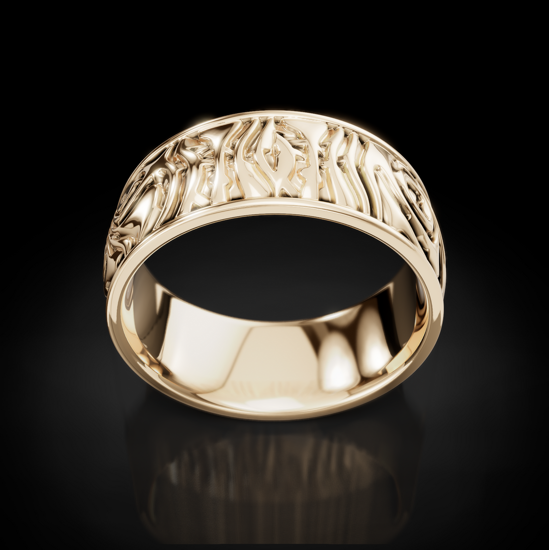 Forge Your Love: Men's Damascus Pattern Wedding Rings - Crafted Brilliance