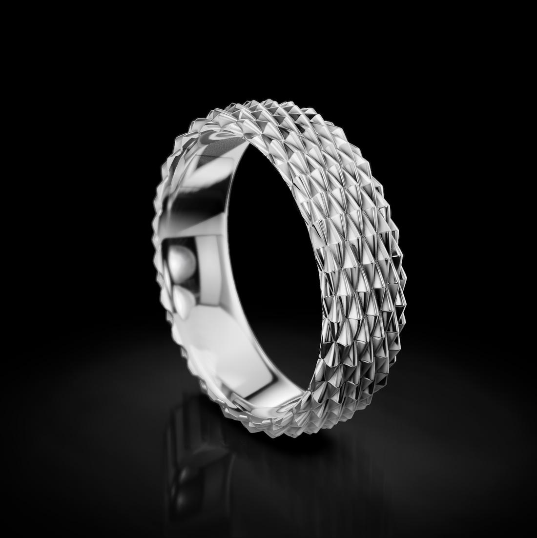 Diamond-Shaped Wedding Ring for Men - Modern Rhombic Design