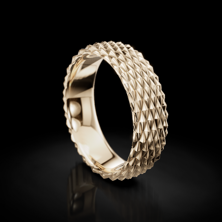 Diamond-Shaped Wedding Ring for Men - Modern Rhombic Design