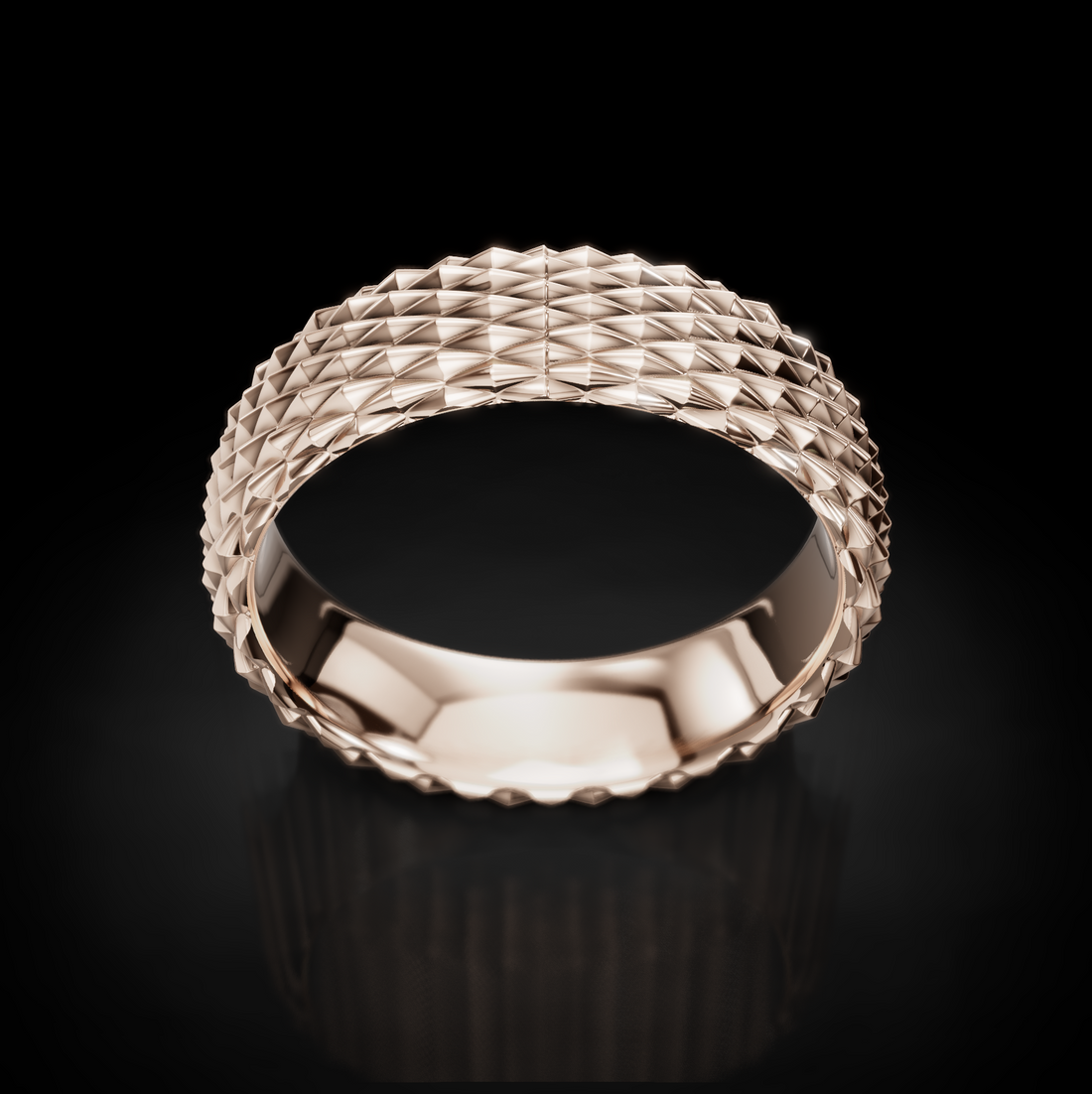 Diamond-Shaped Wedding Ring for Men - Modern Rhombic Design