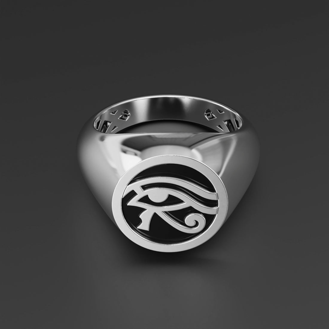 Eye of Horus Signet Ring - Gold and Silver Variants, Personalized Ring