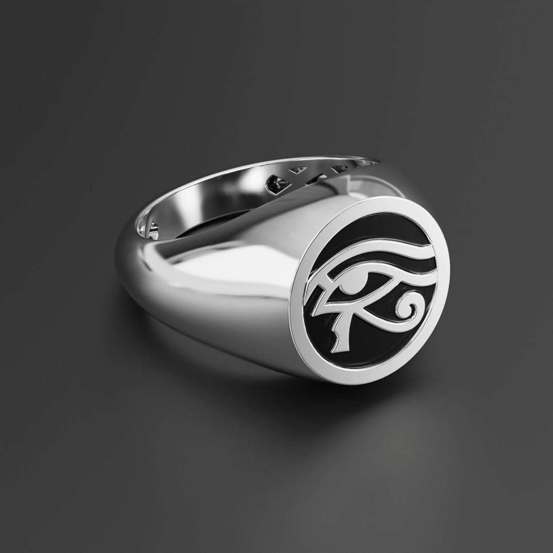 Eye of Horus Signet Ring - Gold and Silver Variants, Personalized Ring