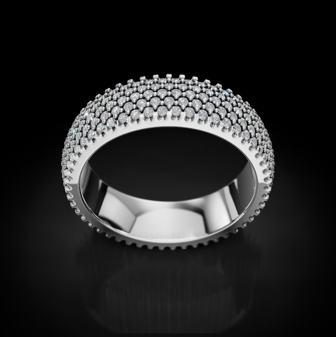 Dazzling Brilliance: Full Pave Diamond Wedding Bands - Ultimate Elegance