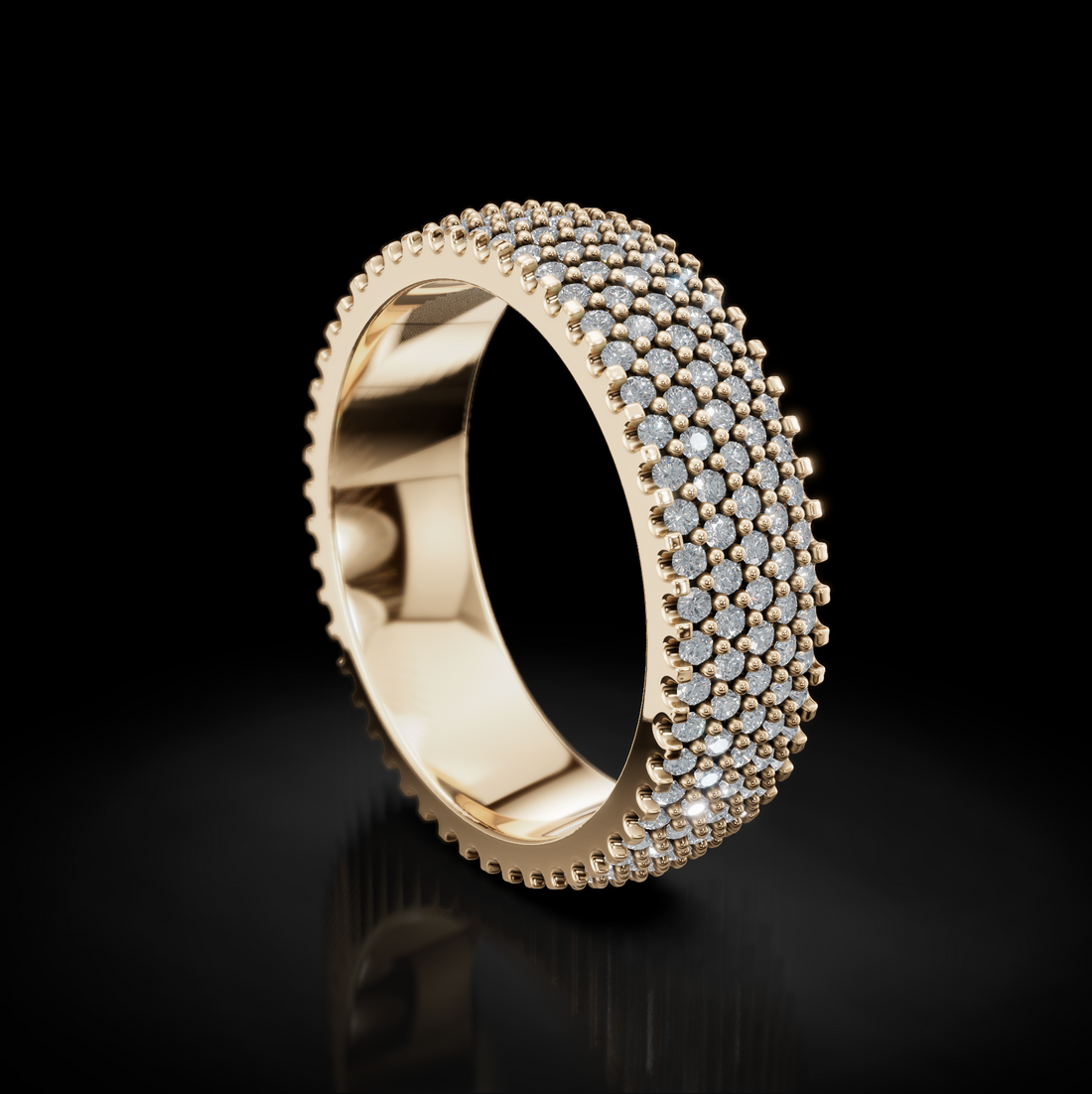 Dazzling Brilliance: Full Pave Diamond Wedding Bands - Ultimate Elegance