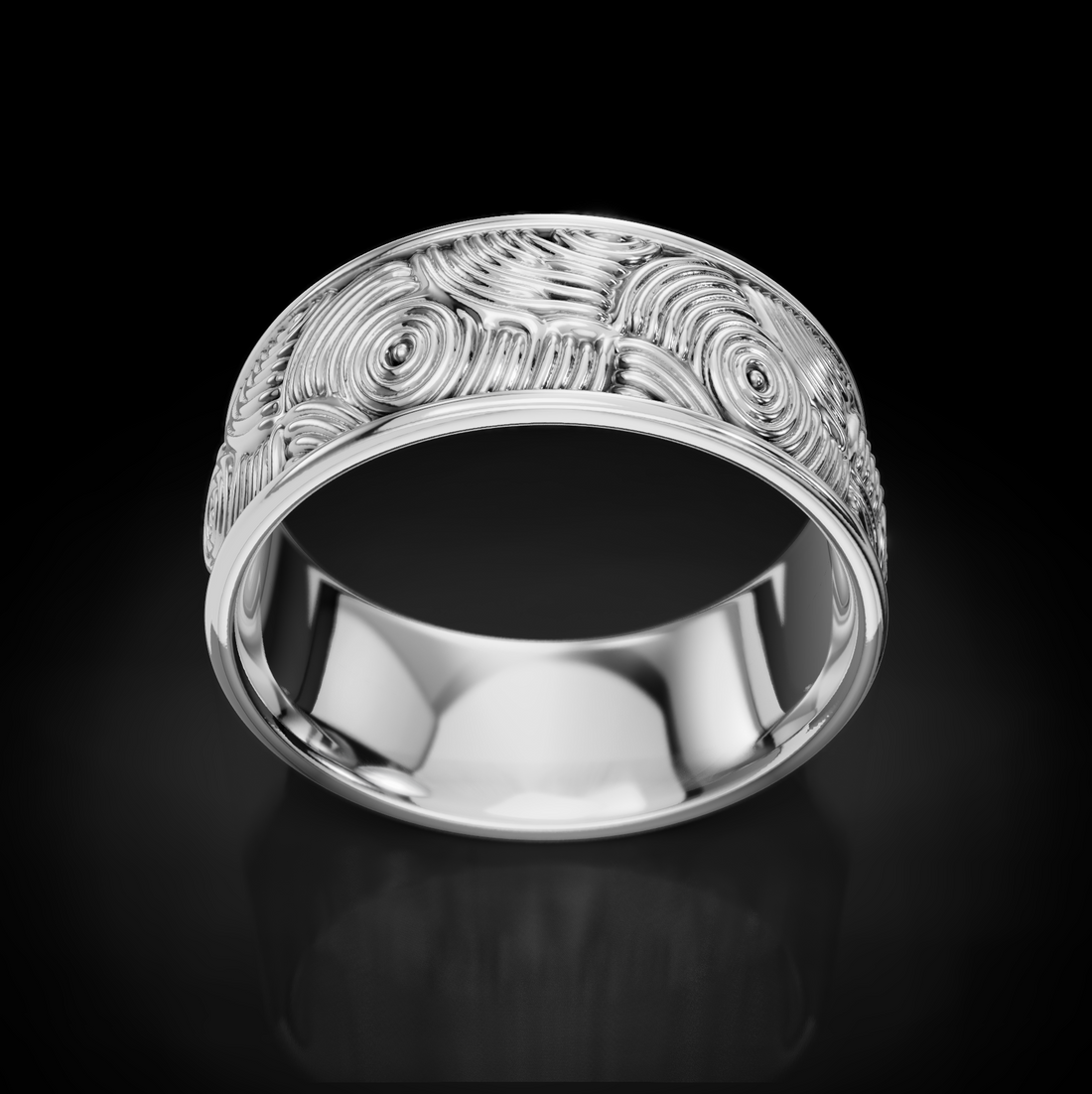 Men's Drop Wave Wedding Band - Textured Elegance