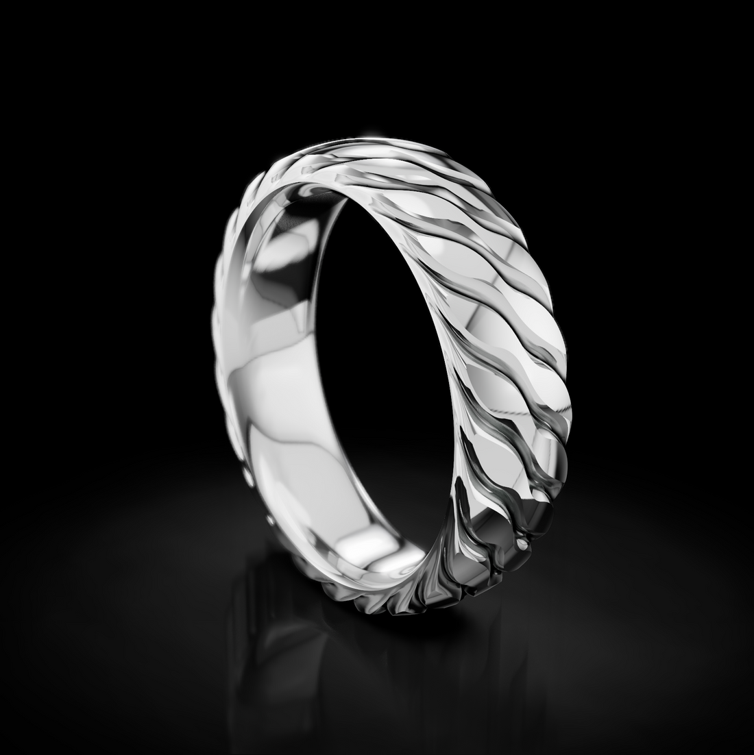 Elevate Your Style: Men's Modern Rope Wedding Rings - Trendsetting Design