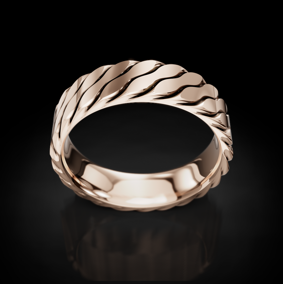 Rustic Braided Men's Wedding Ring – Minimal Elegance