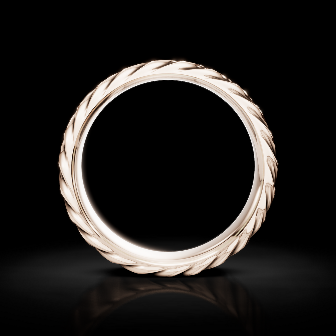 Rustic Braided Men's Wedding Ring – Minimal Elegance