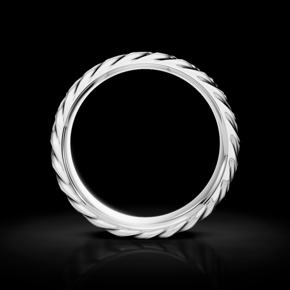 Rustic Braided Men's Wedding Ring – Minimal Elegance