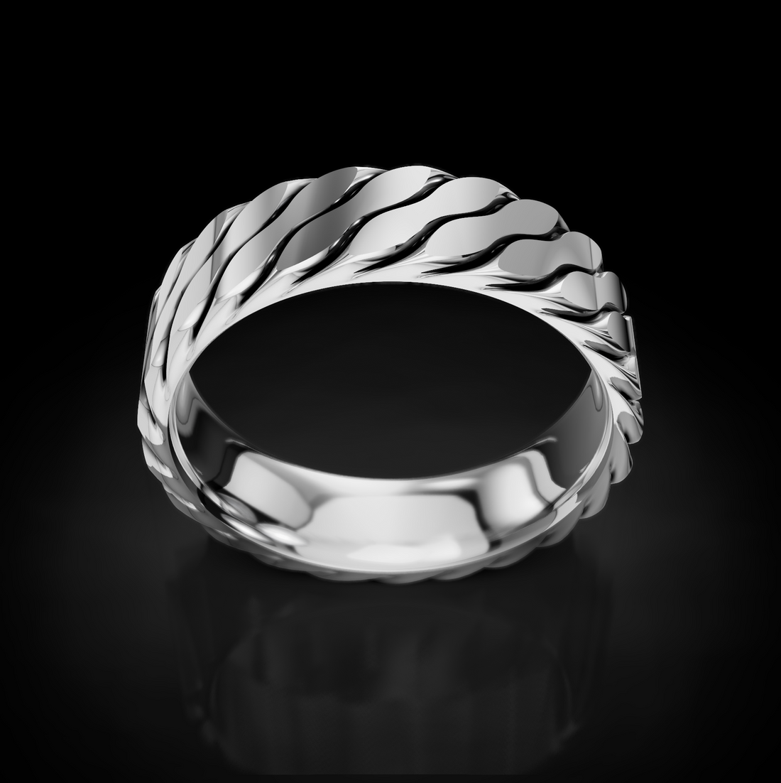 Rustic Braided Men's Wedding Ring – Minimal Elegance