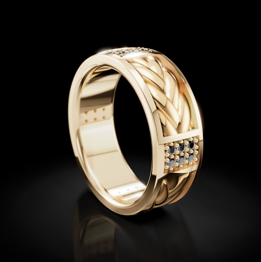 Redefine Luxury: Men's Diamond Rope Wedding Rings - Timeless Craftsmanship