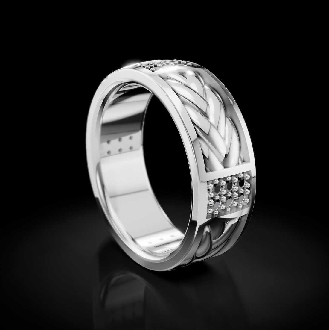 Redefine Luxury: Men's Diamond Rope Wedding Rings - Timeless Craftsmanship