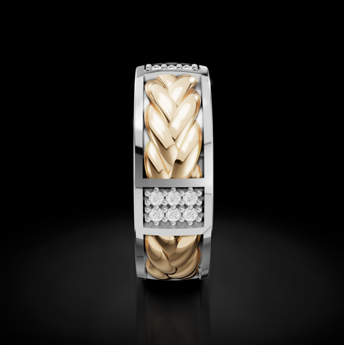 Redefine Luxury: Men's Diamond Rope Wedding Rings - Timeless Craftsmanship