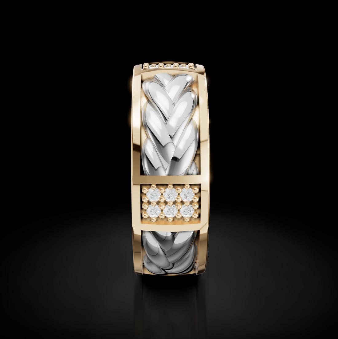 Redefine Luxury: Men's Diamond Rope Wedding Rings - Timeless Craftsmanship