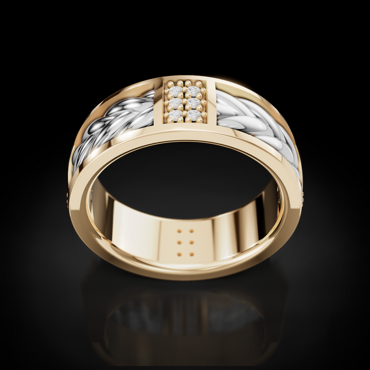 Redefine Luxury: Men's Diamond Rope Wedding Rings - Timeless Craftsmanship