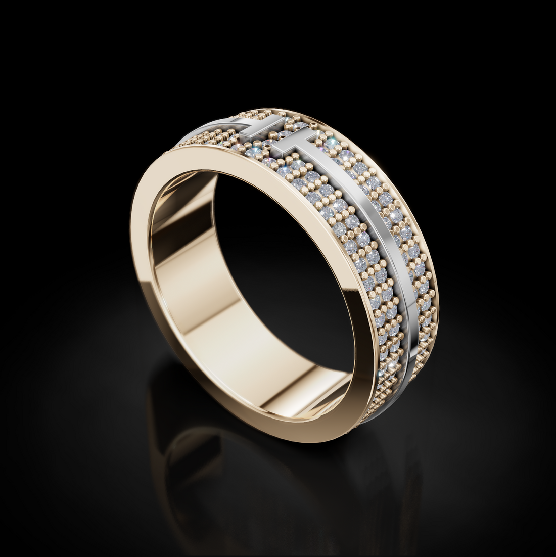 Radiant Sparkle: Full Pave Diamond Wedding Rings for Unforgettable Moments