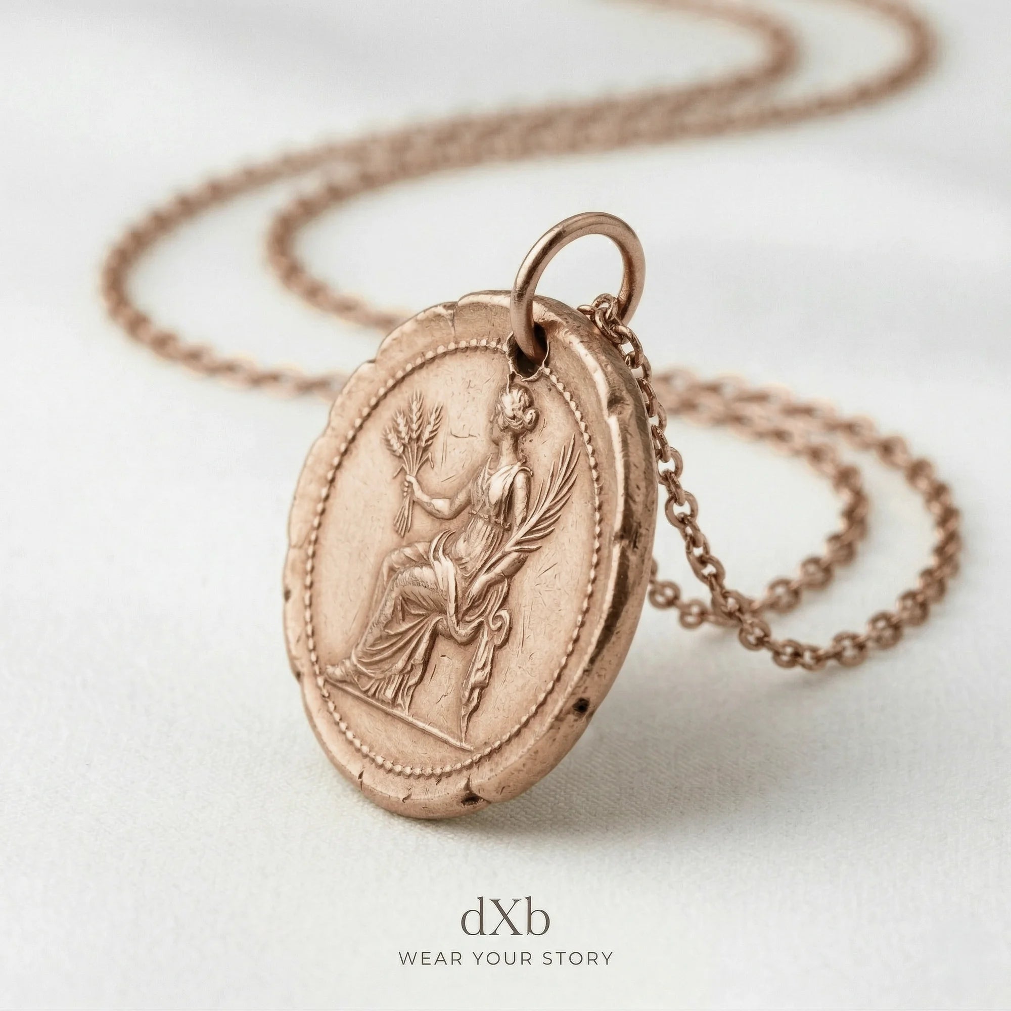 14k rose gold Ancient Coin Medallion pendant