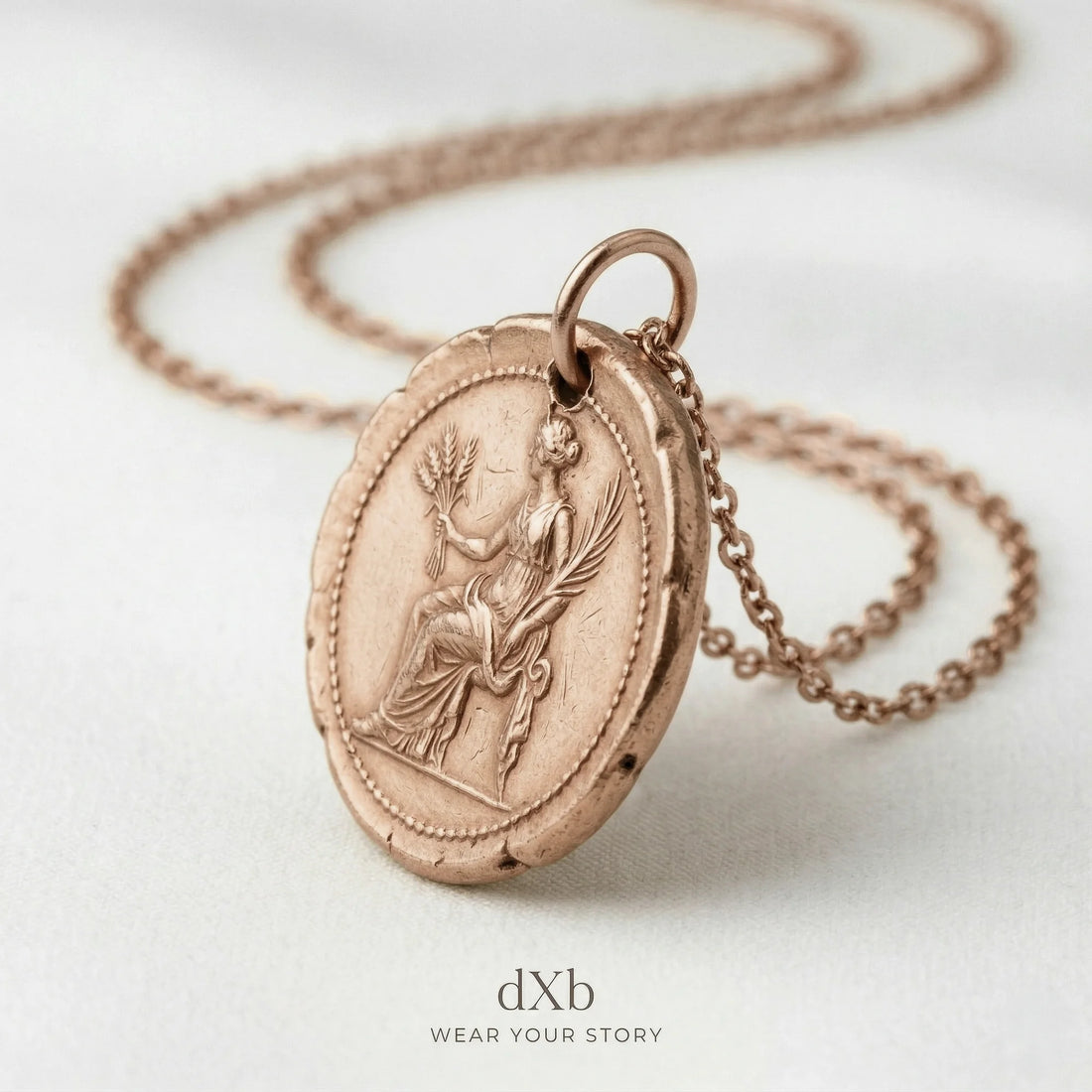 14k rose gold Ancient Coin Medallion pendant