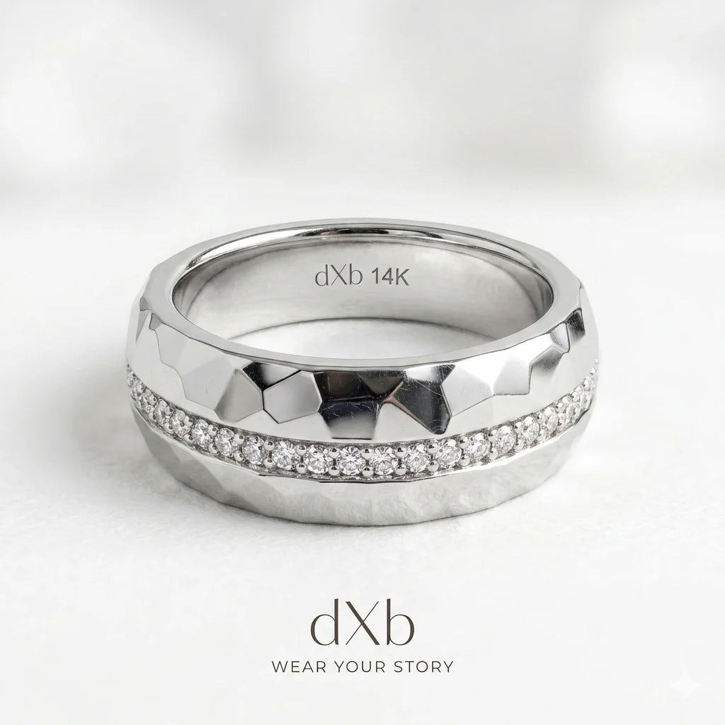 Aurelius Faceted Diamond Eternity Ring