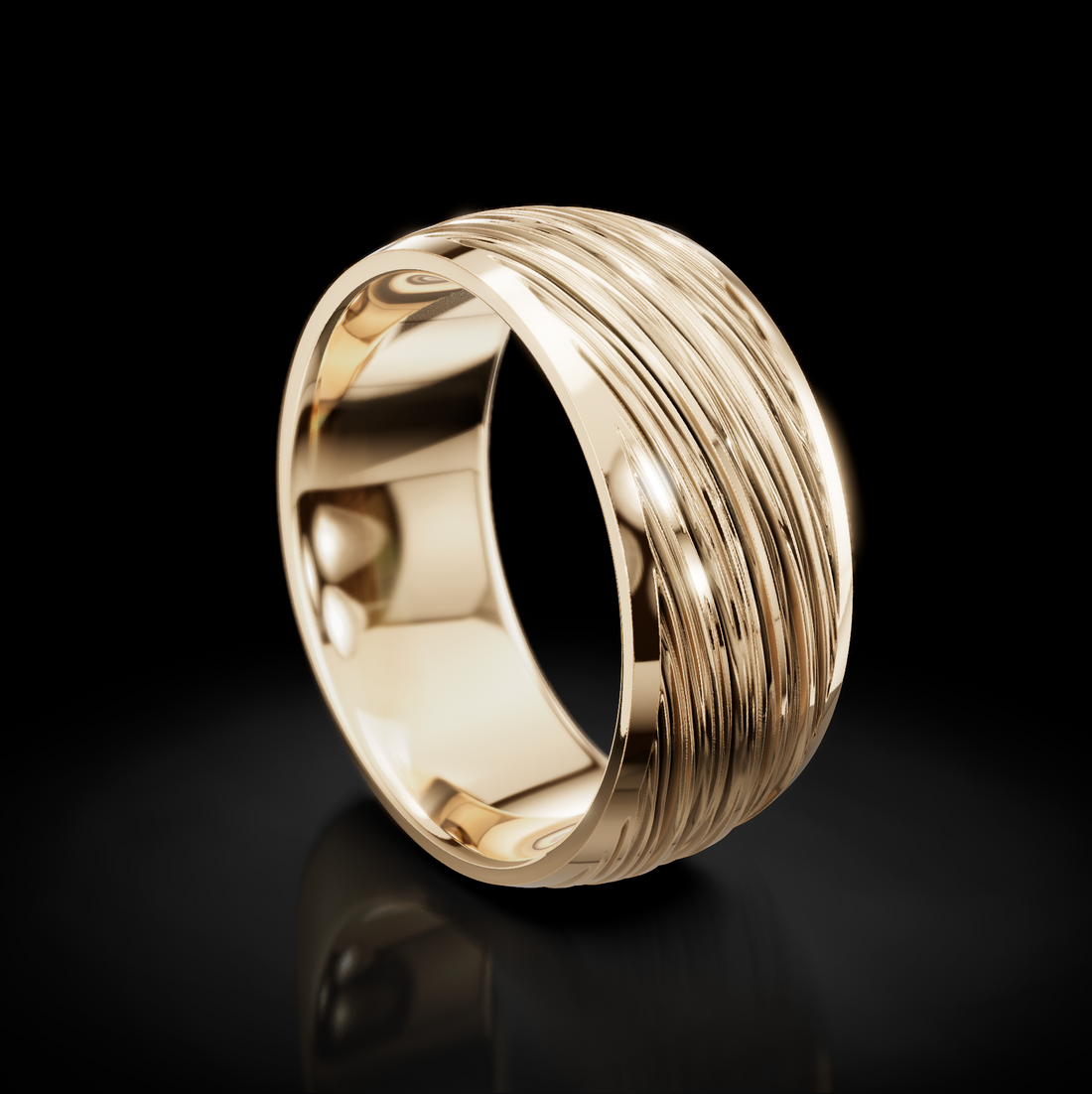 Contemporary Brushed Finish Wedding Band for Men