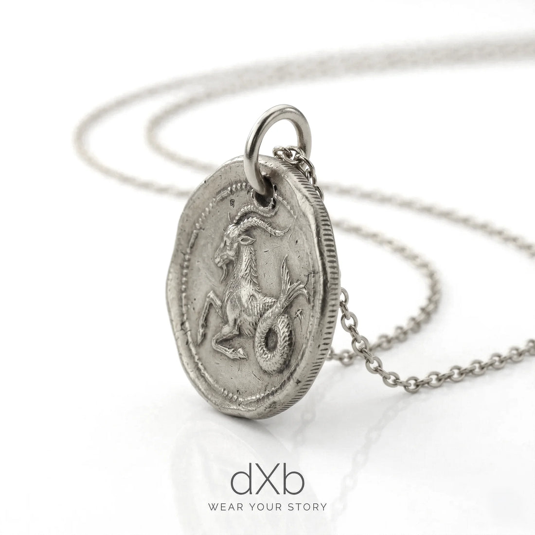platinum Zodiac Capricorn Medallion pendant