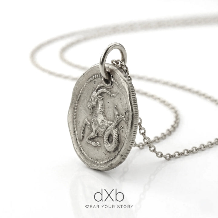 platinum Zodiac Capricorn Medallion pendant