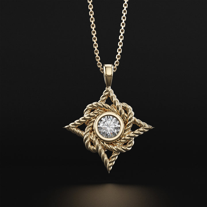 Celtic Knot Diamond Pendant - Available in 14k Rose, Yellow, White Gold, Platinum, and Silver