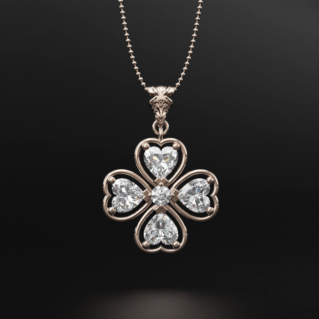 Four-Leaf Clover Diamond Pendant - Symbol of Luck and Prosperity