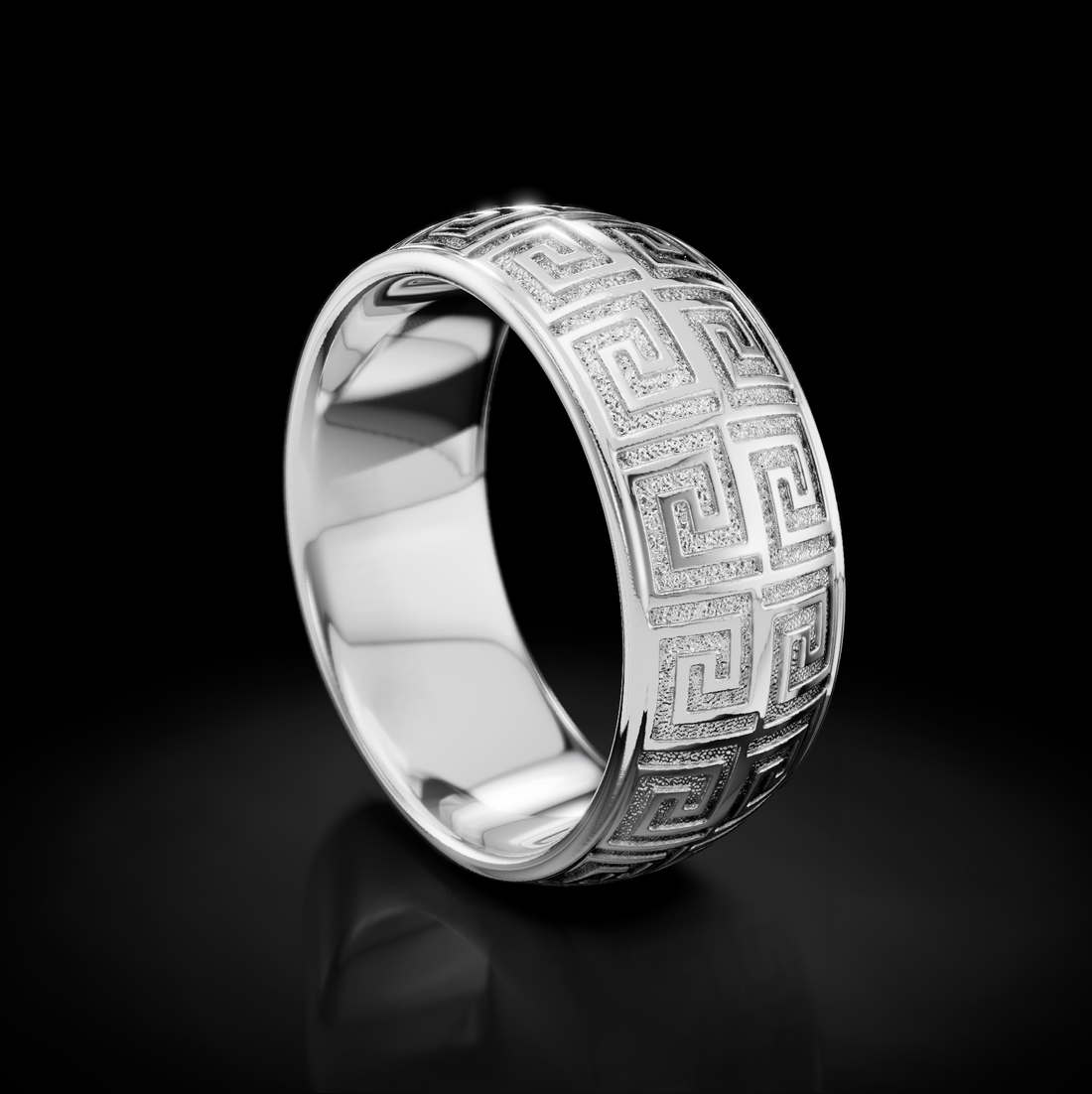 Timeless Elegance: Greek Key Wedding Bands for Men - Symbolize Everlasting Love