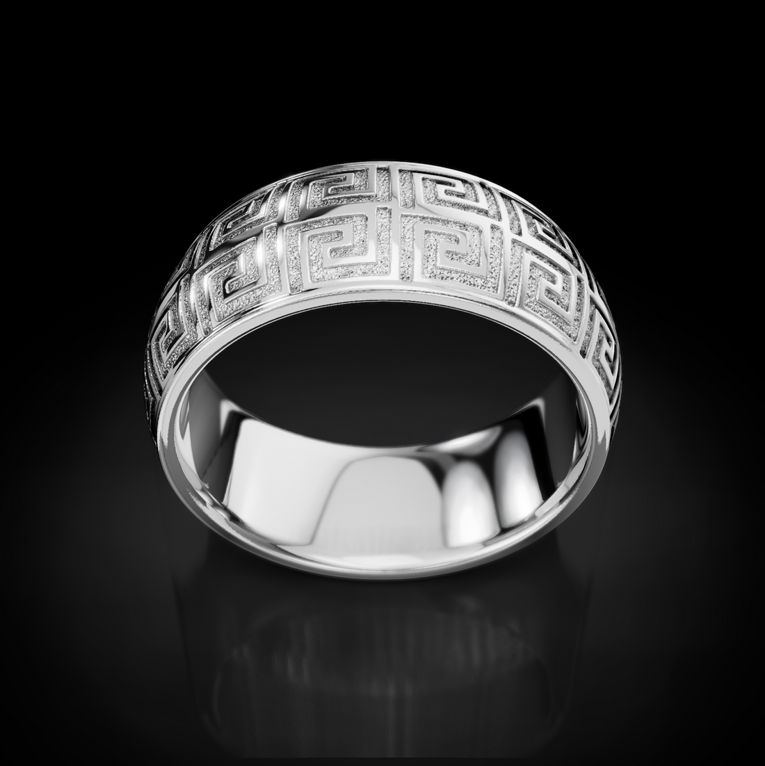 Timeless Elegance: Greek Key Wedding Bands for Men - Symbolize Everlasting Love