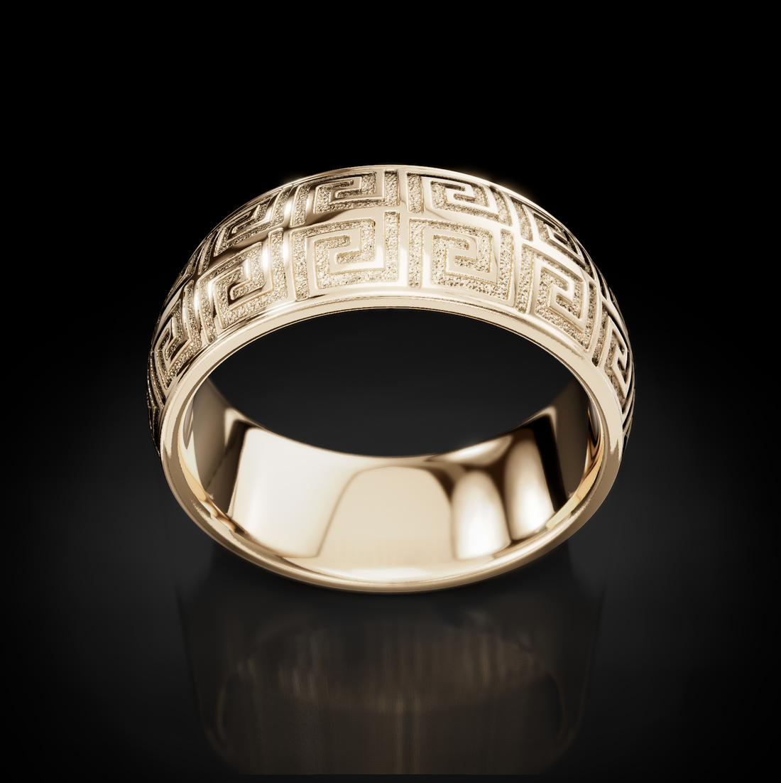 Timeless Elegance: Greek Key Wedding Bands for Men - Symbolize Everlasting Love