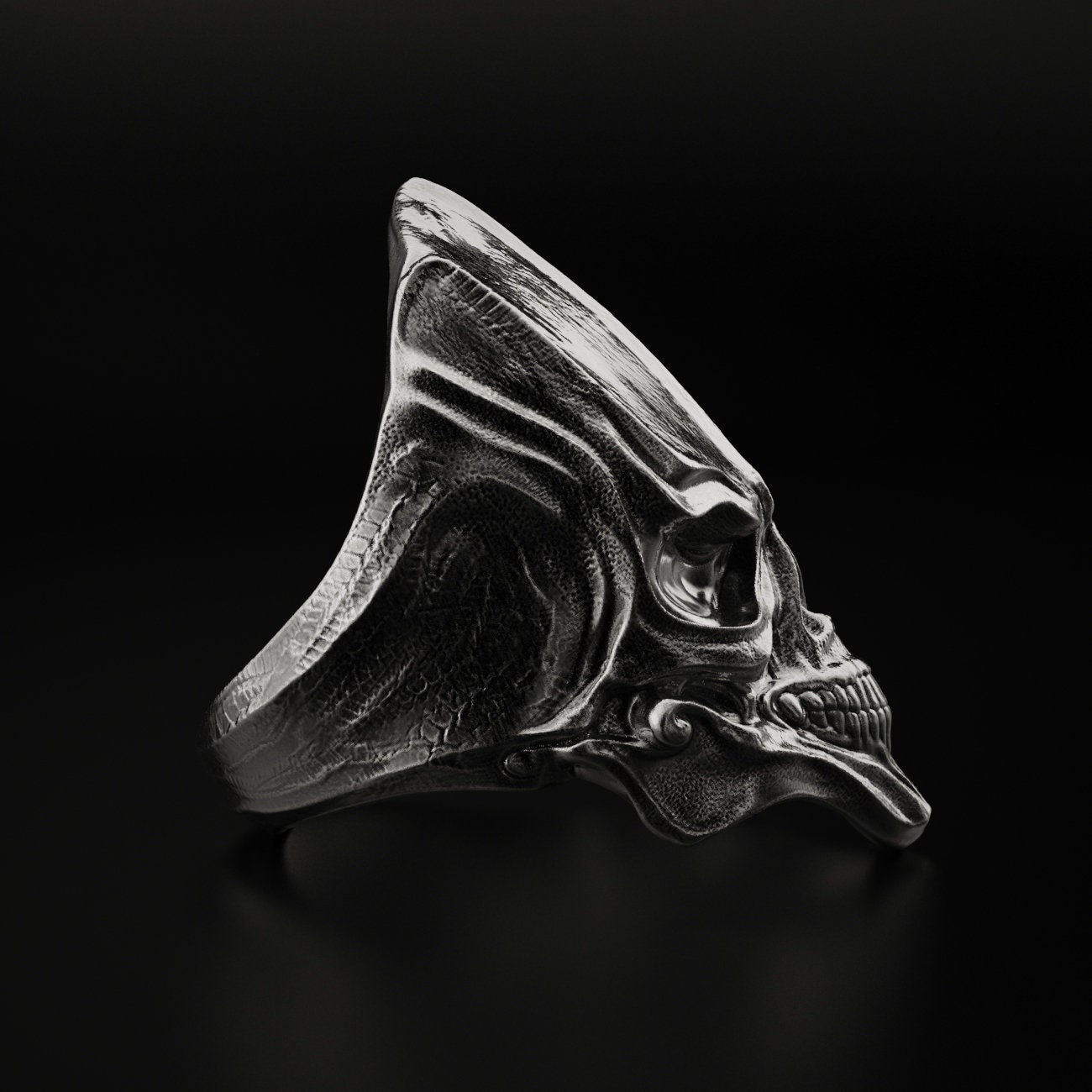 armageddon skull ring with an alien head design, photo 6