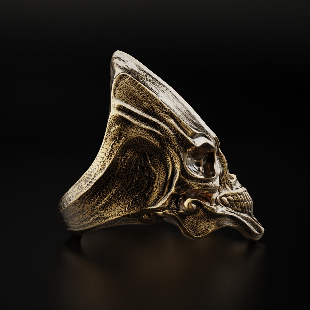 armageddon skull ring with an alien head design, photo 5
