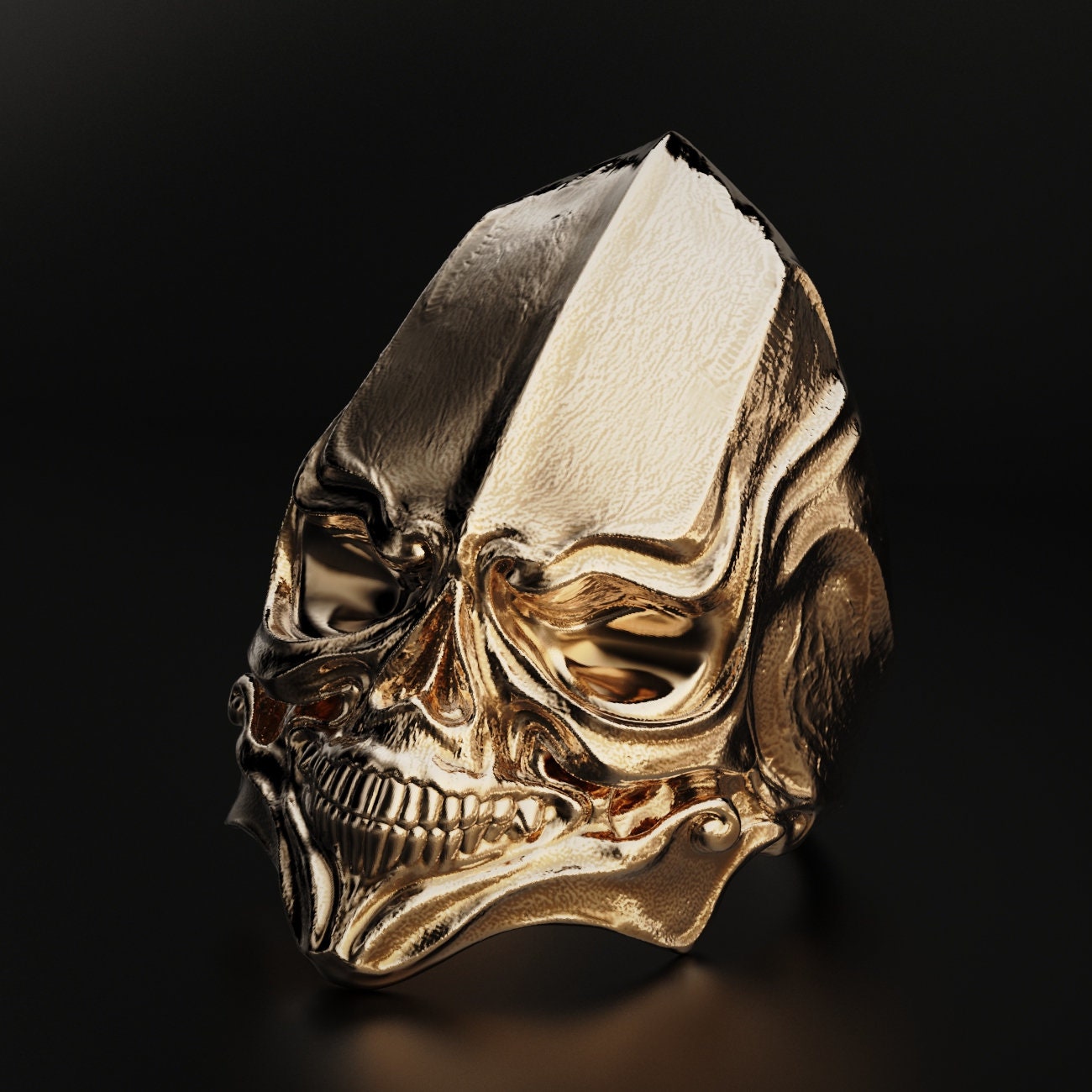 armageddon skull ring with an alien head design, photo 8