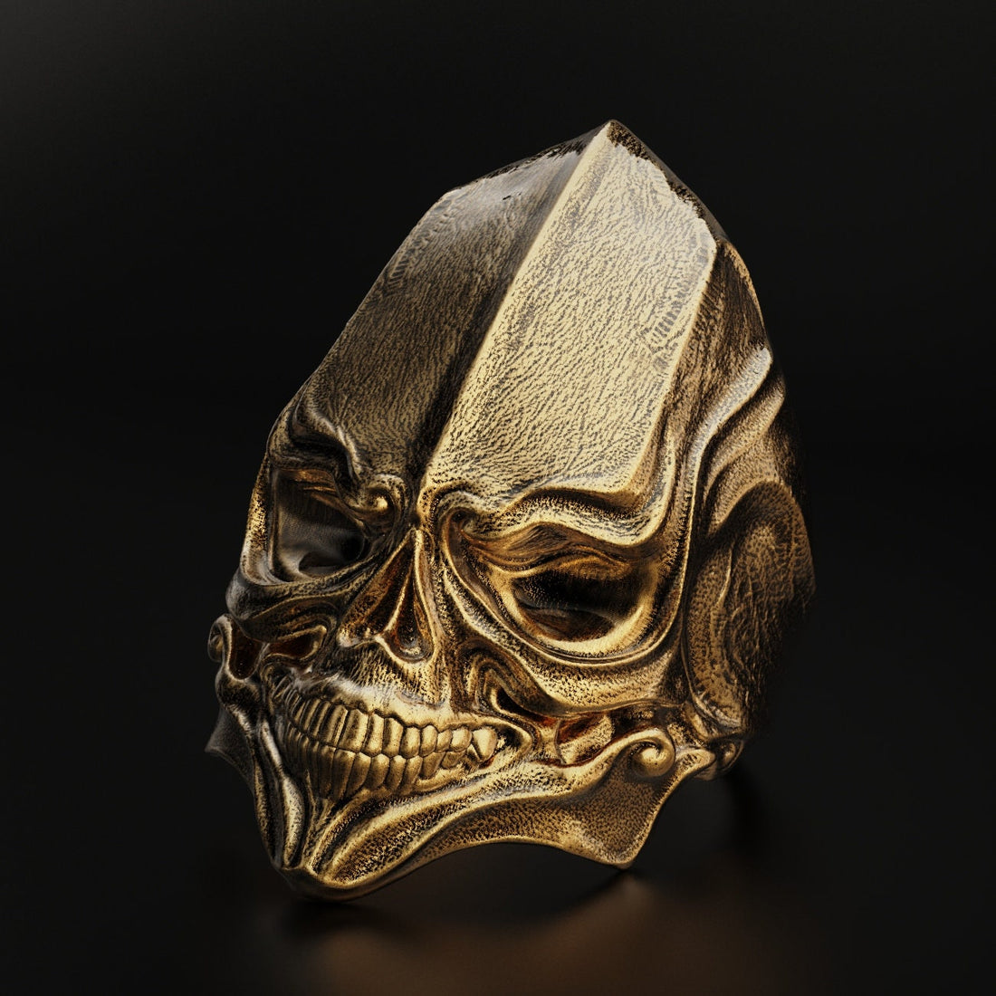 armageddon skull ring with an alien head design, photo 7