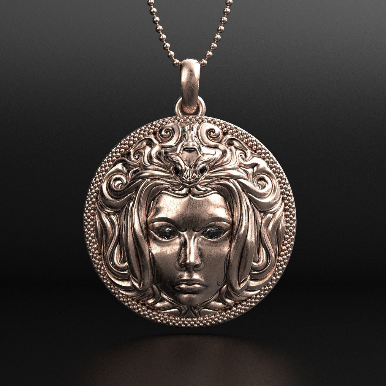 medusa pendant with snake hair and gemstone eyes, photo 8