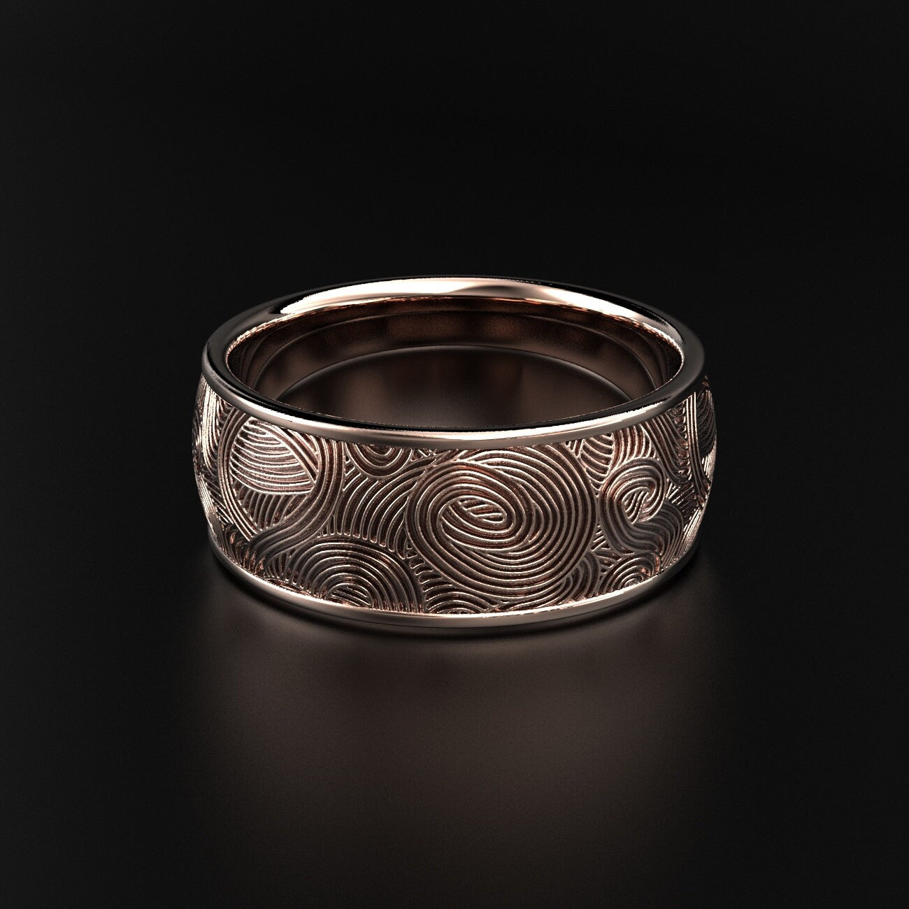 men's newgrange spiral engraved wedding band, photo 3