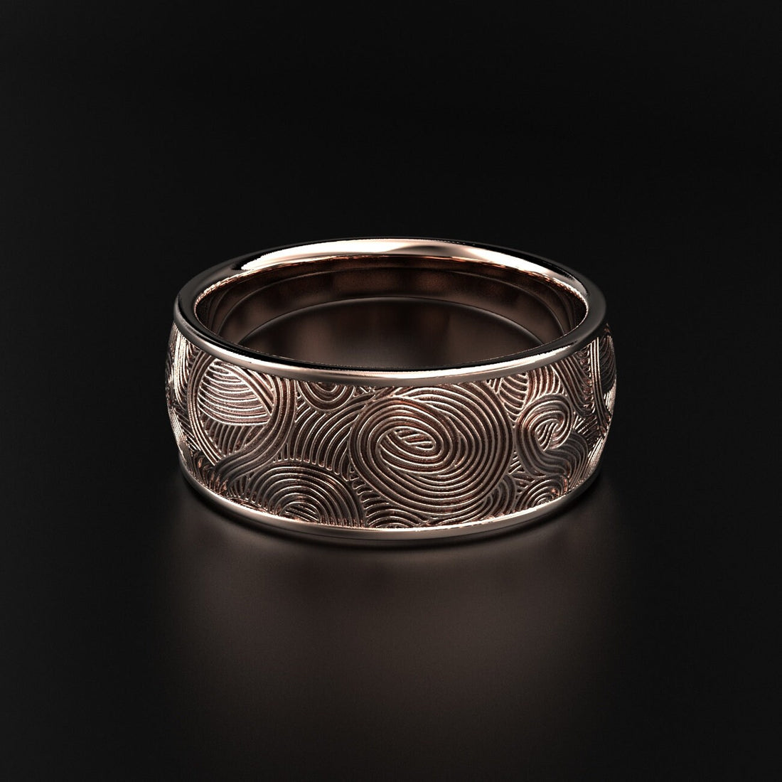 men's newgrange spiral engraved wedding band, photo 3