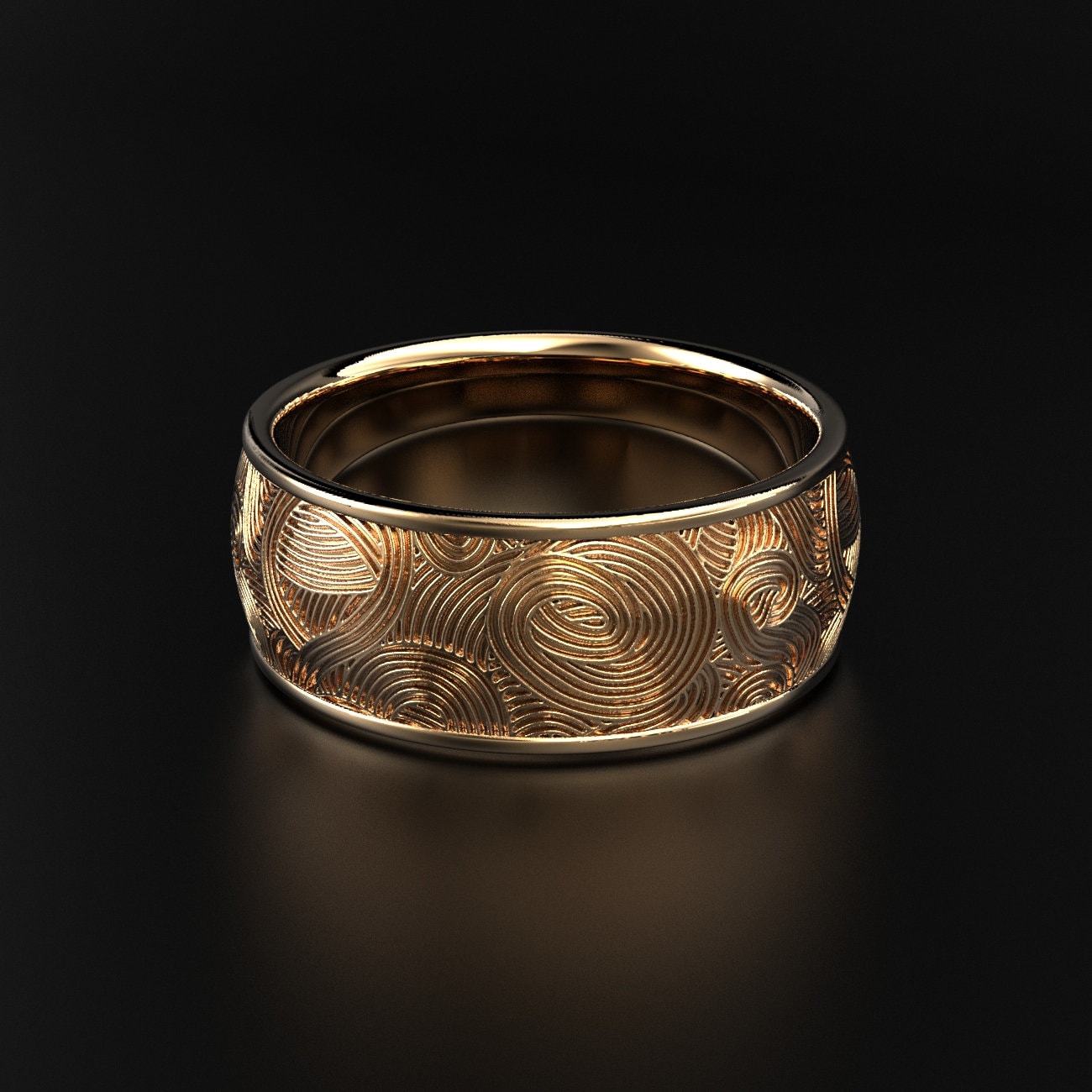 men's newgrange spiral engraved wedding band, photo 2